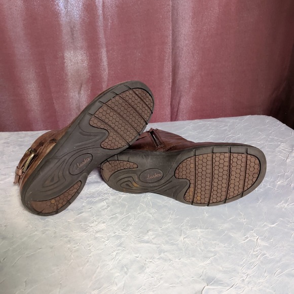 Clarks Chris Sydney Boots Womens Size 7M Slouch Booties Side Zip Bohemian Boho - Picture 8 of 9